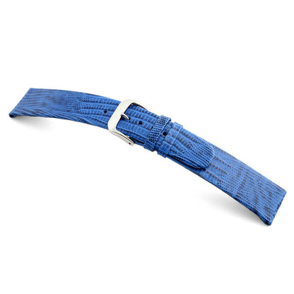 Embossed Leather Teju-Lizard Print Watch Band | Bolivia | Royal Blue