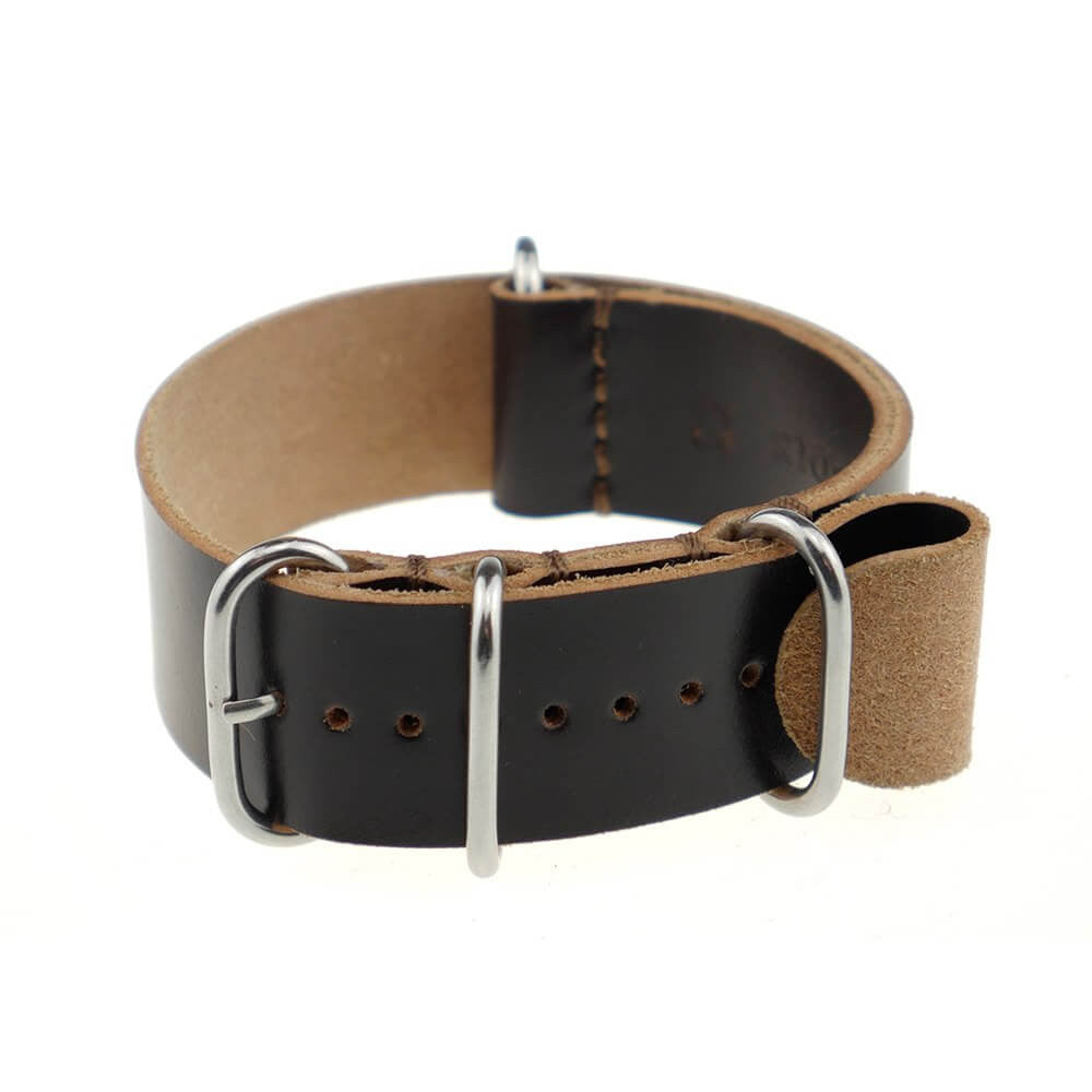 Shell Cordovan Watch Band | Mocha | Bratislava | One-Piece | 4 Polished Rings