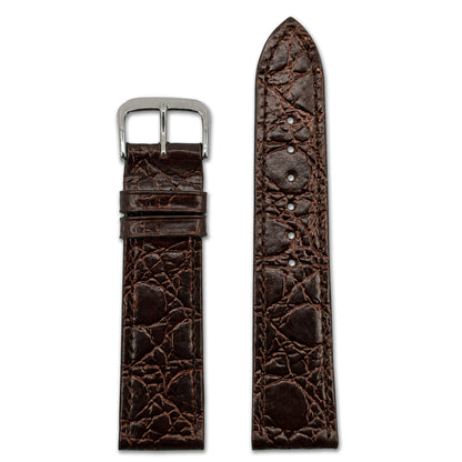 Embossed Leather Crocodile Print Watch Band | Brazil | Mocha