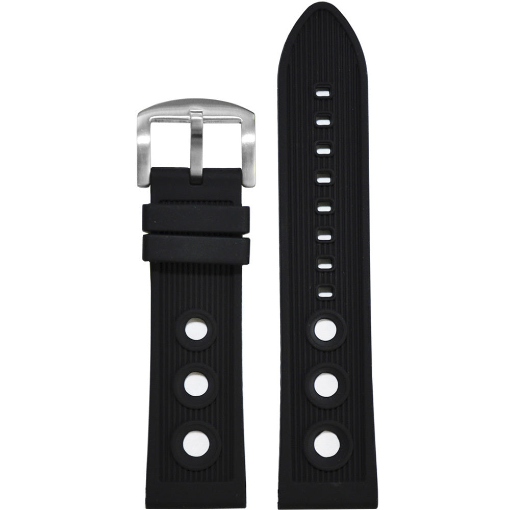 Waterproof Silicone Rally Watch Band | Black | For Breitling