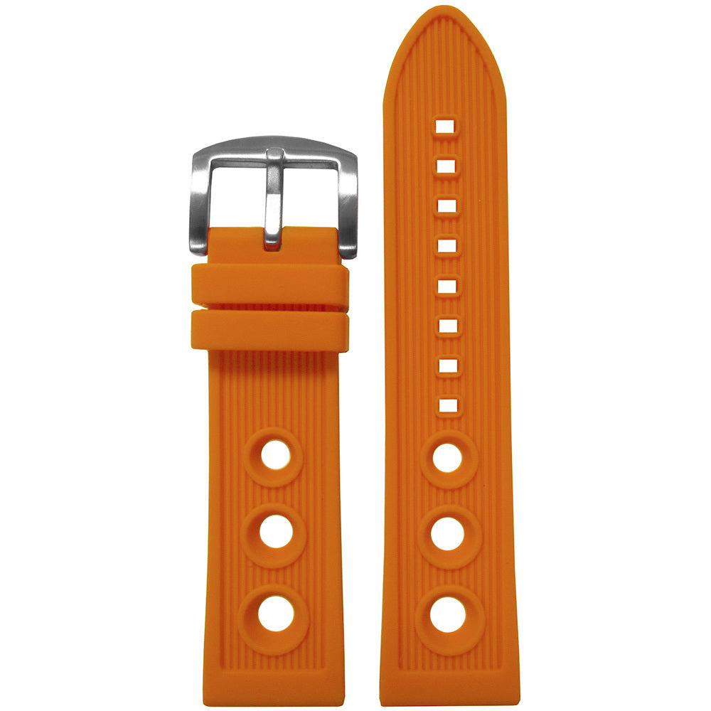 Waterproof Silicone Rally Watch Band | Orange | For Breitling