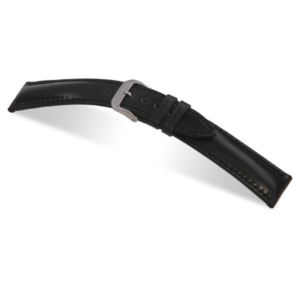 Genuine Shell Cordovan Leather Watch Band | Chicago | Black