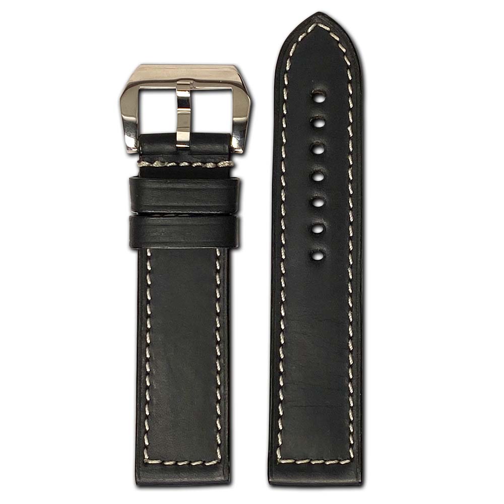 Tanned Leather Watch Band | Black | Firenze | For Panerai