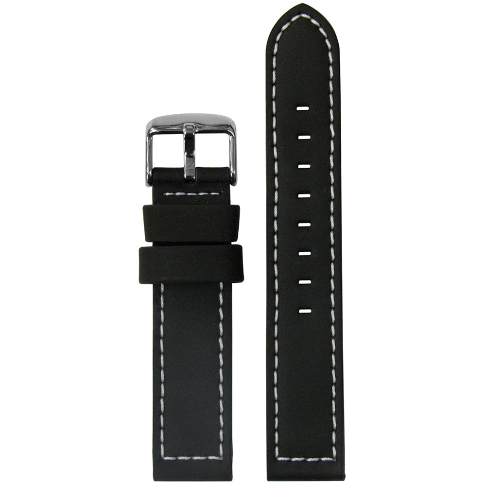 Silicone Watch Band | Black | Hadley Roma MS740