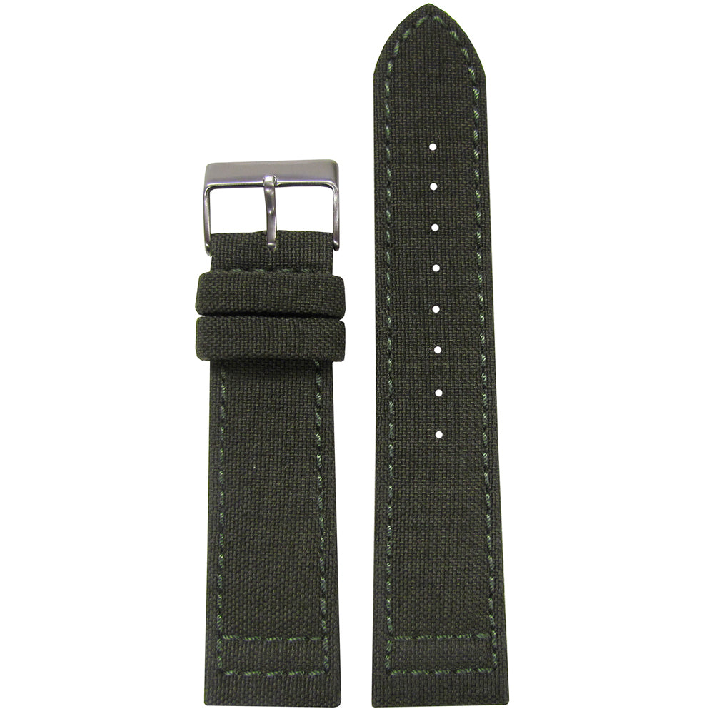 Genuine Cordura Watch Band | Olive | Lorica Lining | Hadley Roma MS850