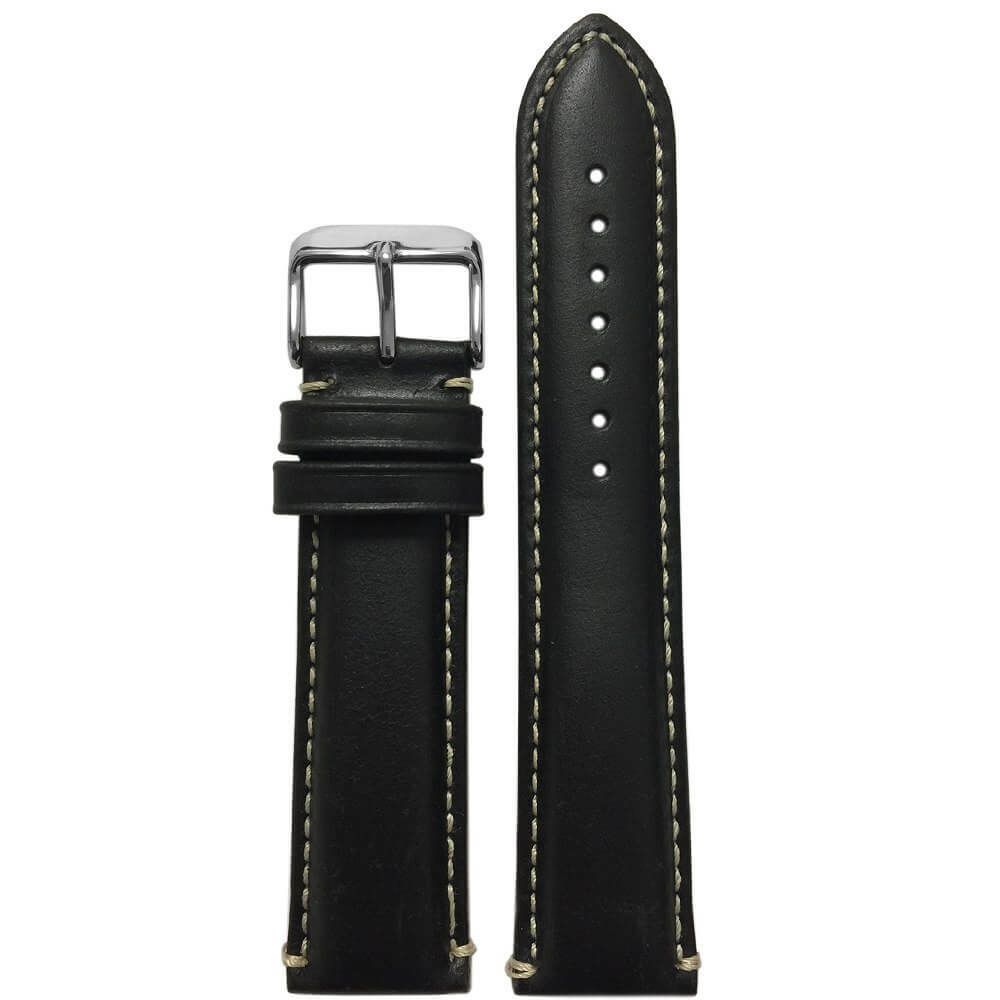 Oil-Tanned Leather Watch Band | Black | Hadley Roma MS885