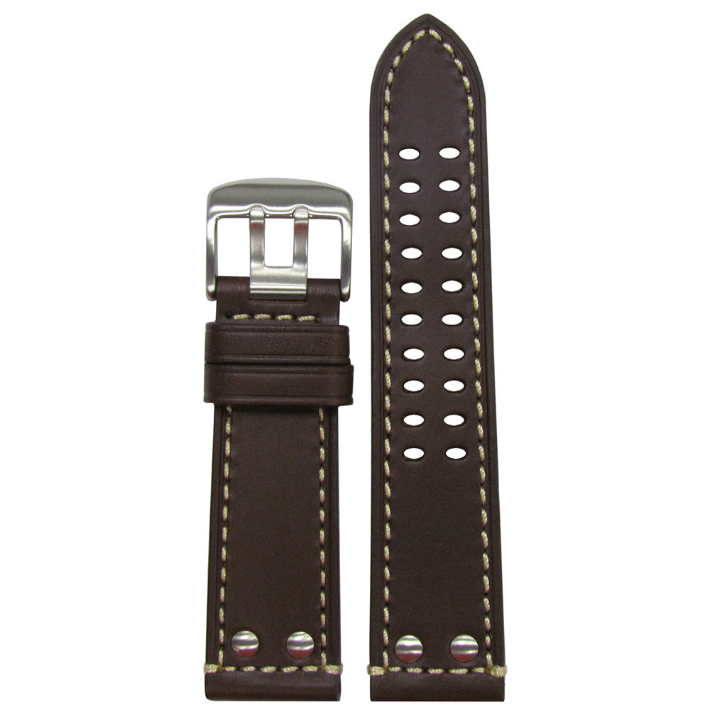 Genuine Leather Watch Band | Brown | For Luminox | Hadley Roma MS915