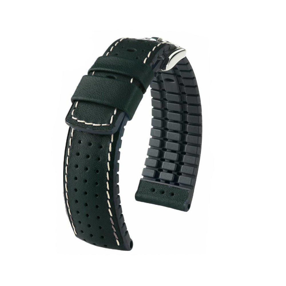 Perforated Calfskin Watch Strap | Tiger | Black | Hirsch Performance Series