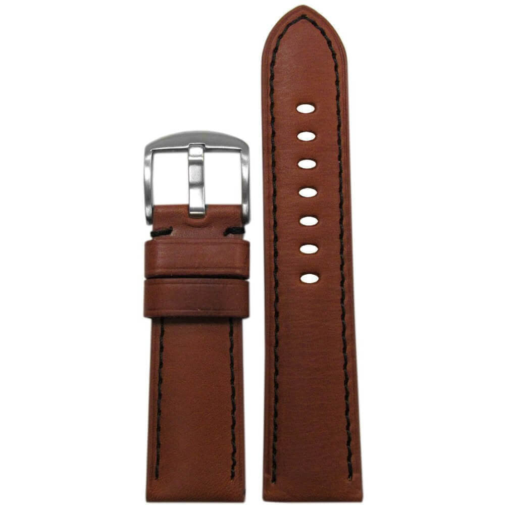 HZ Soft Calf Leather Watch Band | Padded | Rou | Black Stitch