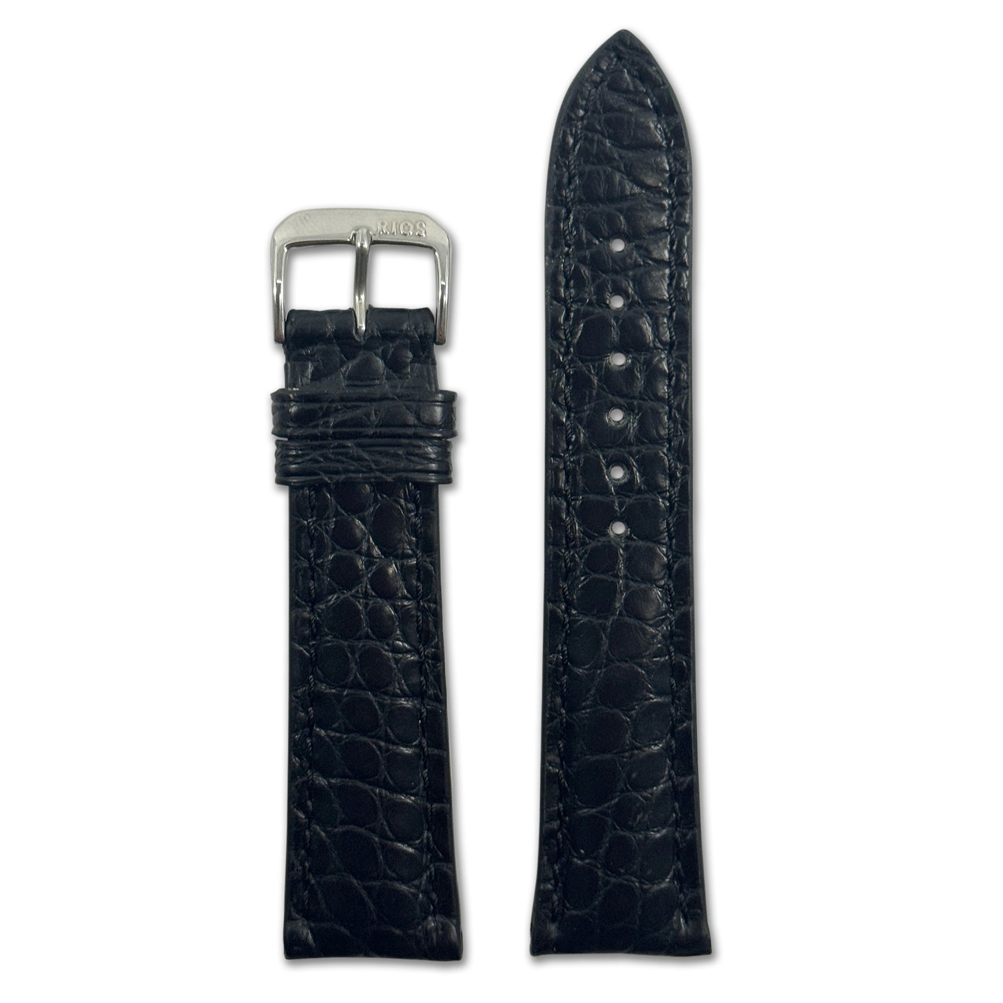 Genuine Alligator Watch Band | Imperial | Flank Cut | Black