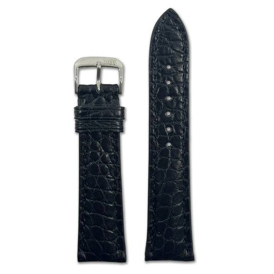 Genuine Alligator Watch Band | Imperial | Flank Cut | Black