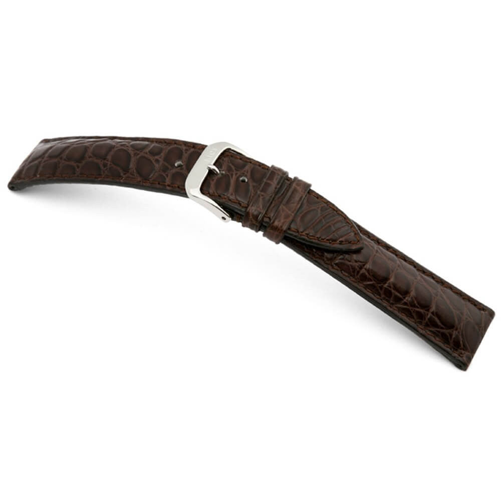 Genuine Alligator Watch Band | Imperial | Flank Cut | Mocha