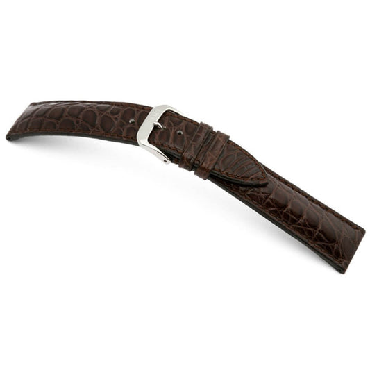 Genuine Alligator Watch Band | Mocha | Imperial | Flank Cut