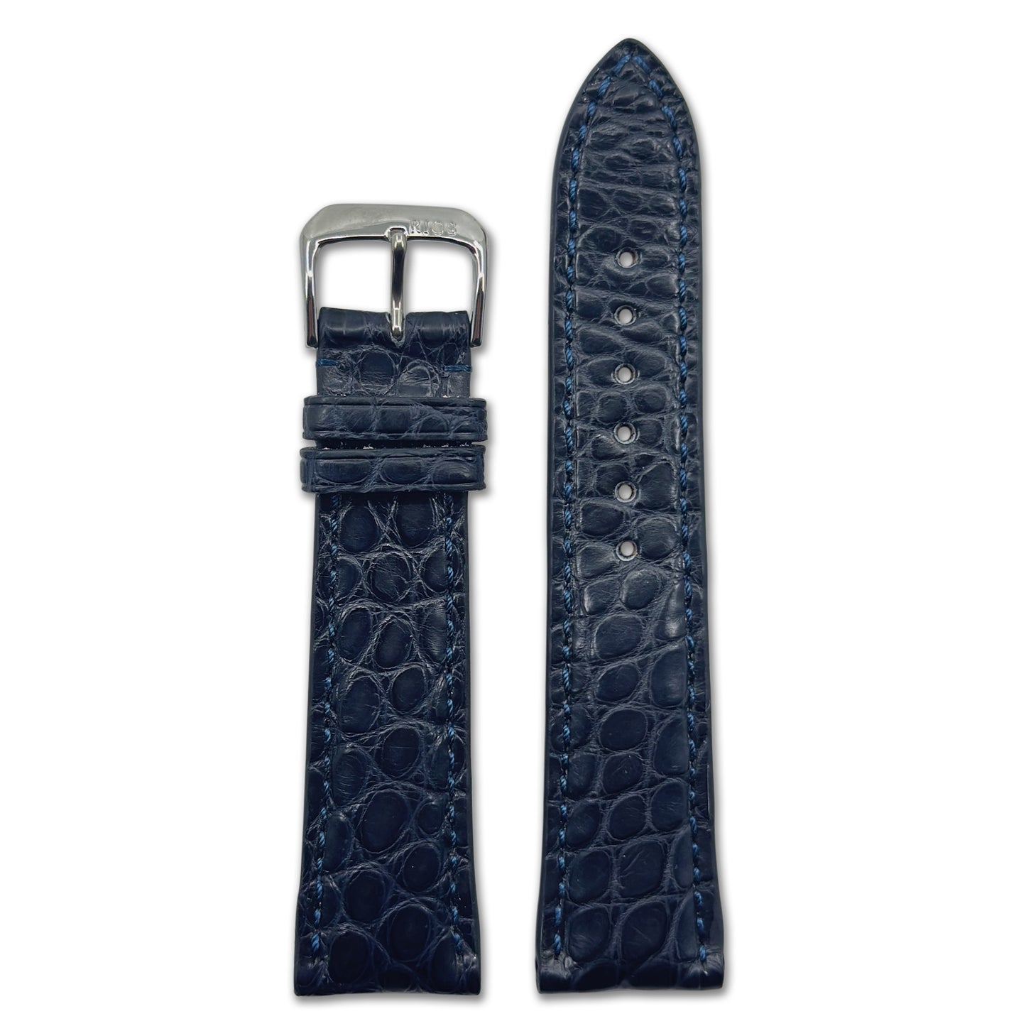 Genuine Alligator Watch Band | Imperial | Flank Cut | Ocean Blue