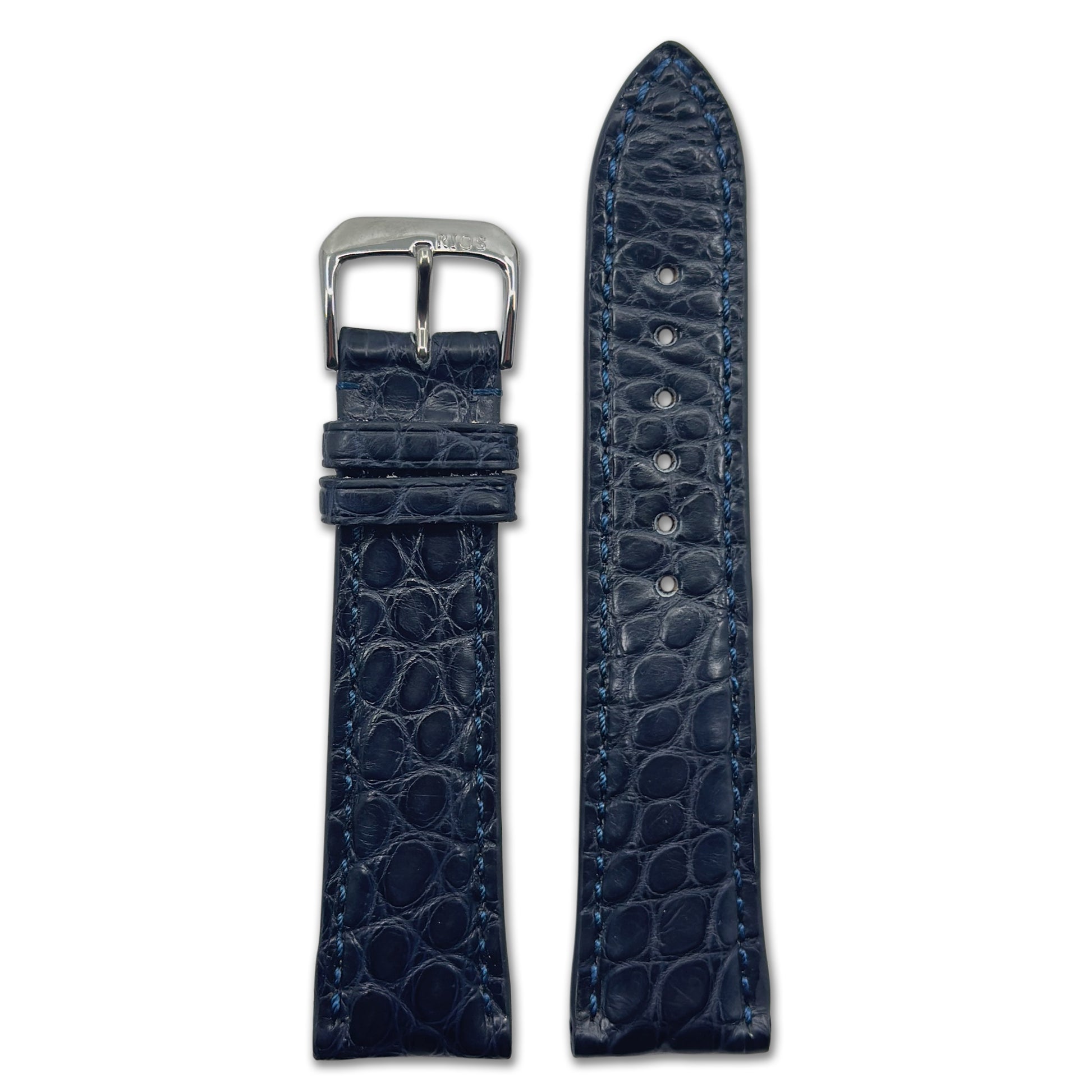 Genuine Alligator Watch Band | Imperial | Flank Cut | Ocean Blue