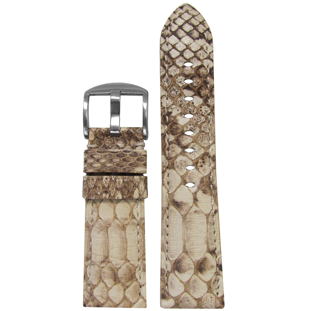 White Java Rock Python Watch Band | Match Stitch | for Panerai Radiomir