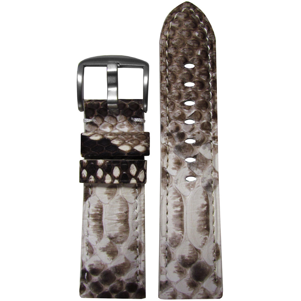 Java Rock Python Skin Watch Band | Padded | White | Match Stitch ...