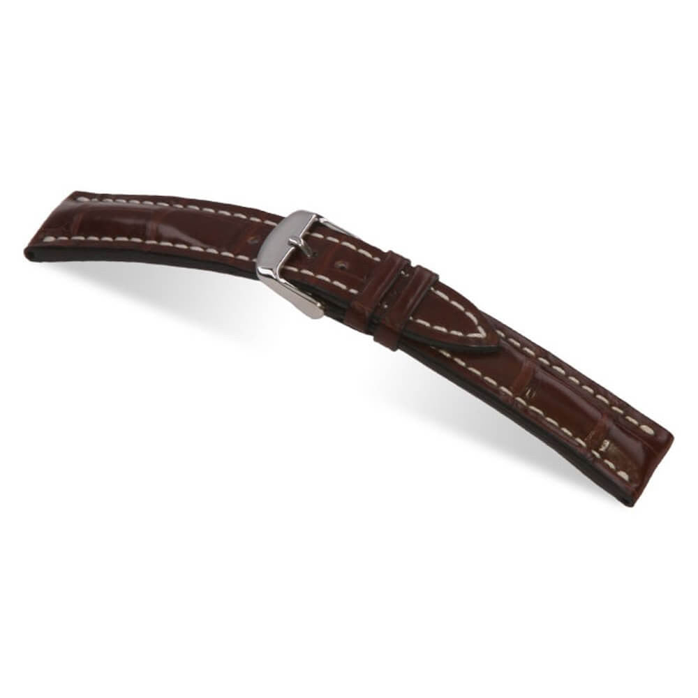 Genuine Alligator Watch Band | Jet | Mahogany | For Breitling