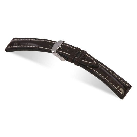 Genuine Alligator Watch Band | Mocha | Jet | For Breitling