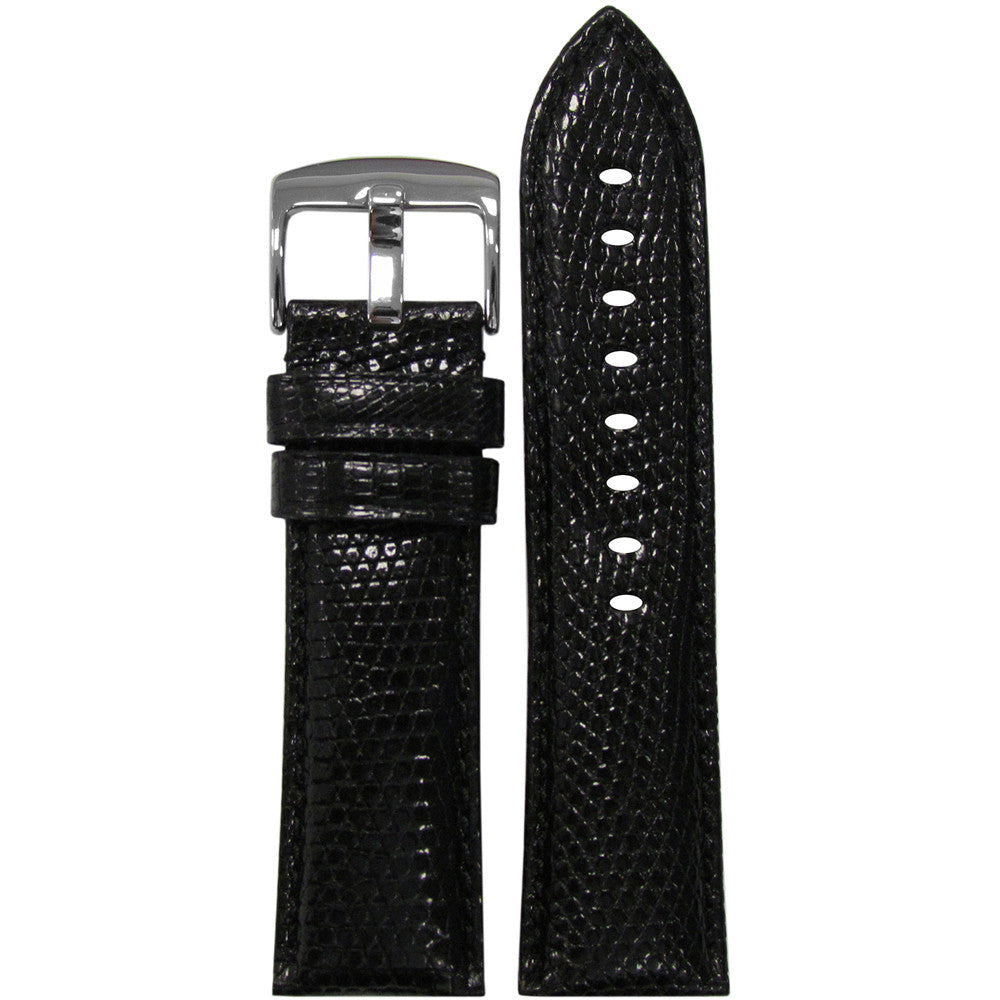 Genuine Lizard Watch Band | Black | Colored Stitch | for Panerai Radiomir