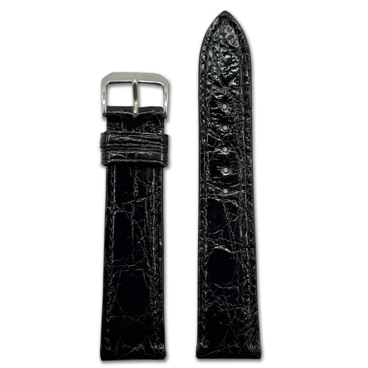 Genuine Crocodile Watch Band | Lord | Glossy | Black