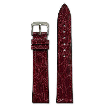 Genuine Crocodile Watch Band | Lord | Glossy | Burgundy