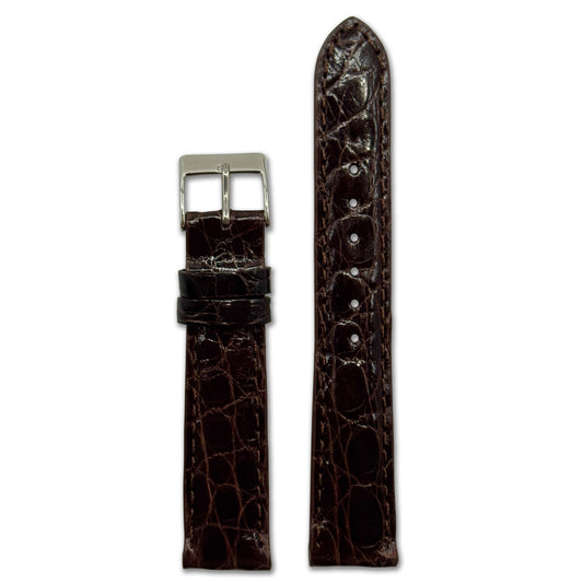 Genuine Crocodile Watch Band | Lord | Glossy | Mocha