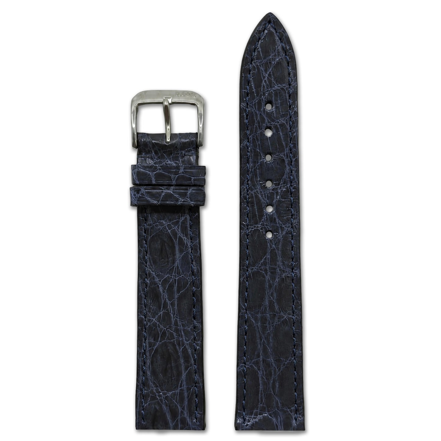 Genuine Crocodile Watch Band | Lord | Glossy | Ocean Blue