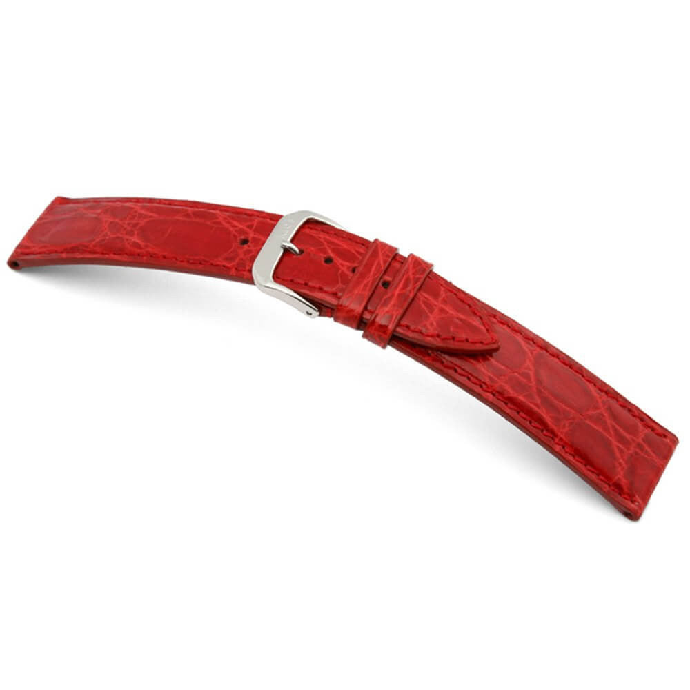 Genuine Crocodile Watch Band | Lord | Glossy | Red