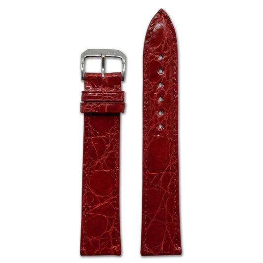 Genuine Crocodile Watch Band | Lord | Glossy | Red