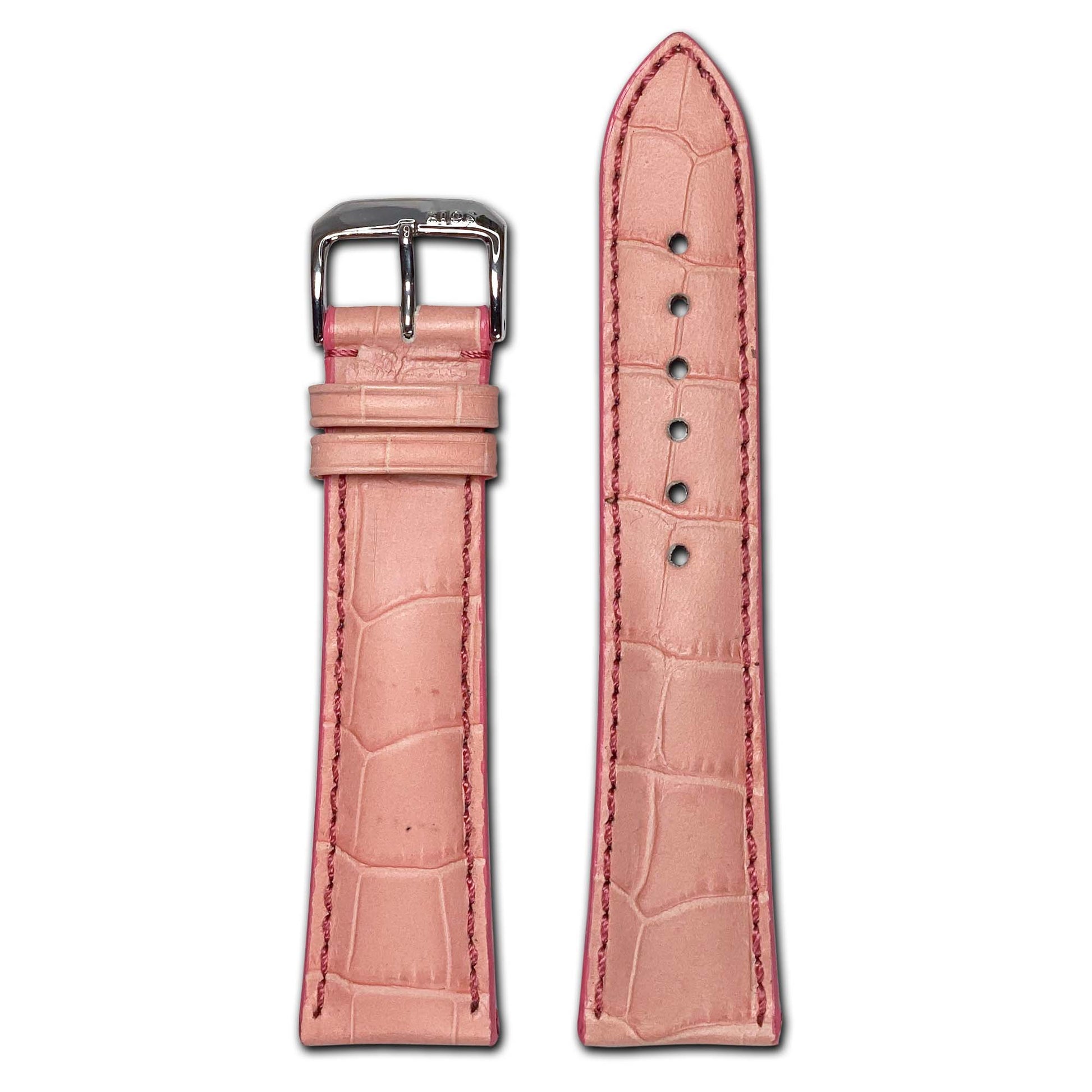 Embossed Leather Alligator Print Watch Band | Louisiana | Light Pink