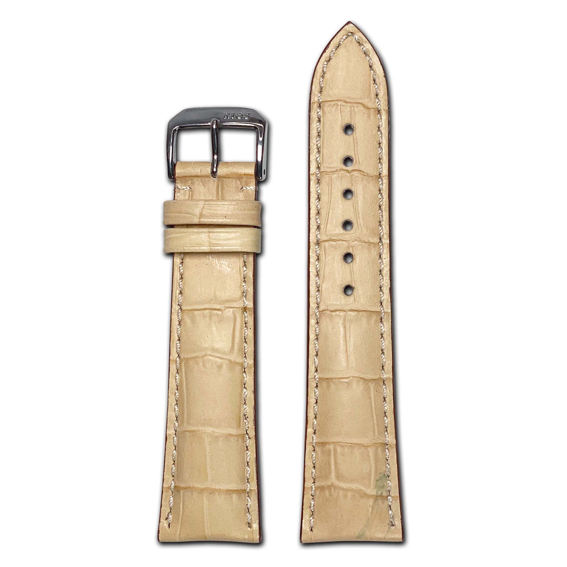 Embossed Leather Alligator Print Watch Band | Sand | Louisiana