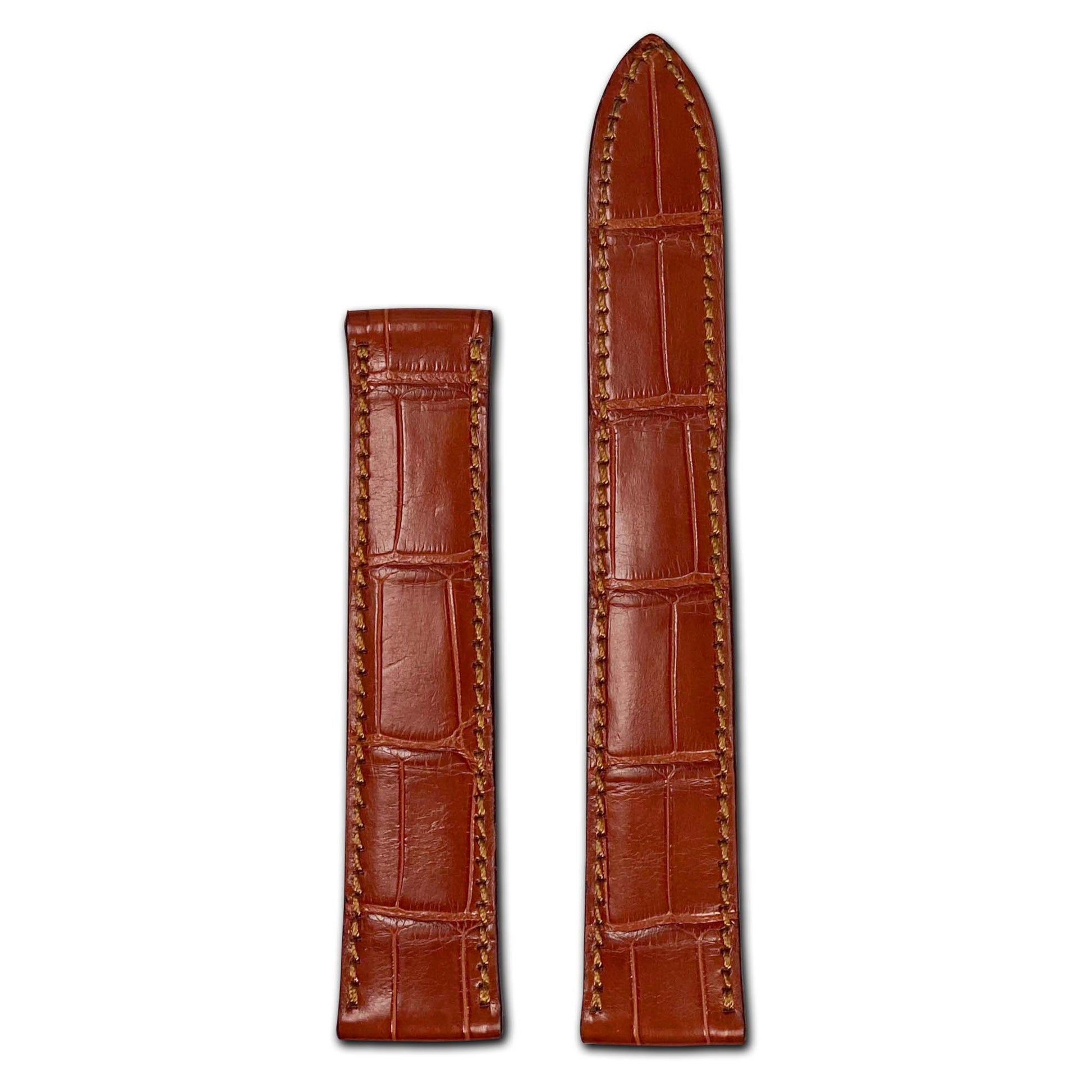 Genuine Alligator Watch Band | Louvre | Cognac | For Tank de Cartier