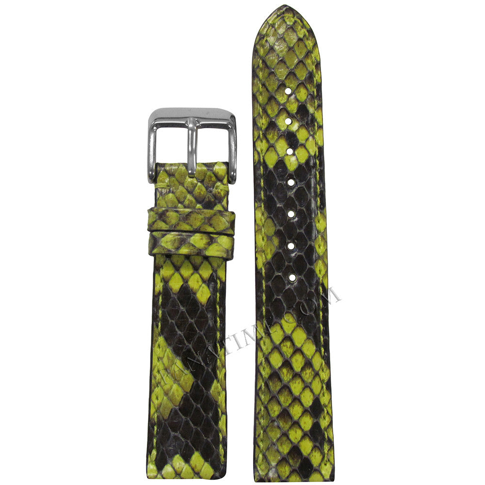 Ladies Genuine Python Watch Band | Lime | Match Stitch | Hadley Roma LS2020