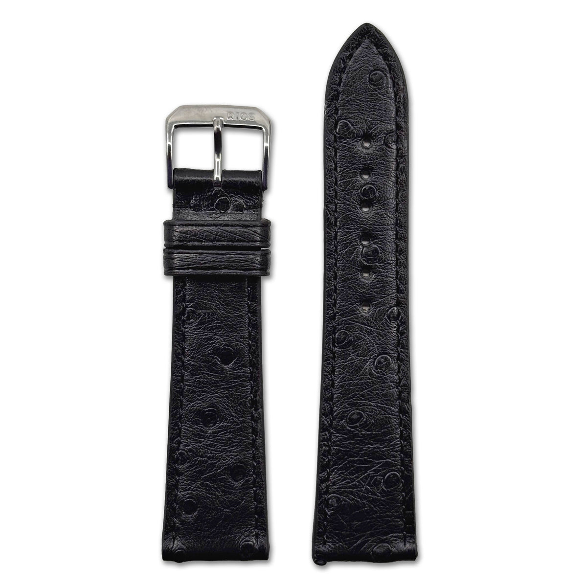 Genuine Ostrich Watch Band | Maison | Black
