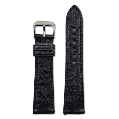 Genuine Ostrich Watch Band | Maison | Black