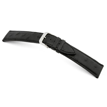 Genuine Ostrich Watch Band | Maison | Black