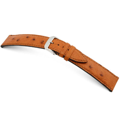 Genuine Ostrich Watch Band | Maison | Cognac