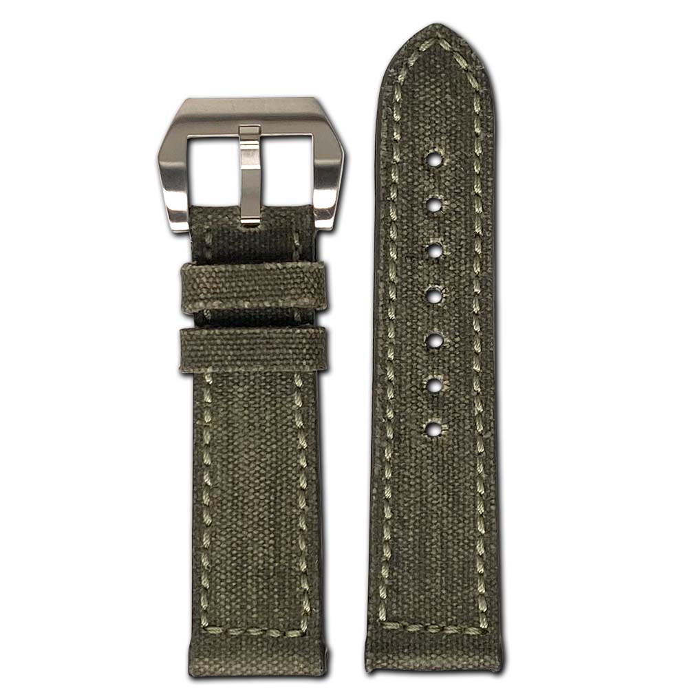 Genuine Canvas Watch Band | Maryland | Vintage | Olive Drab