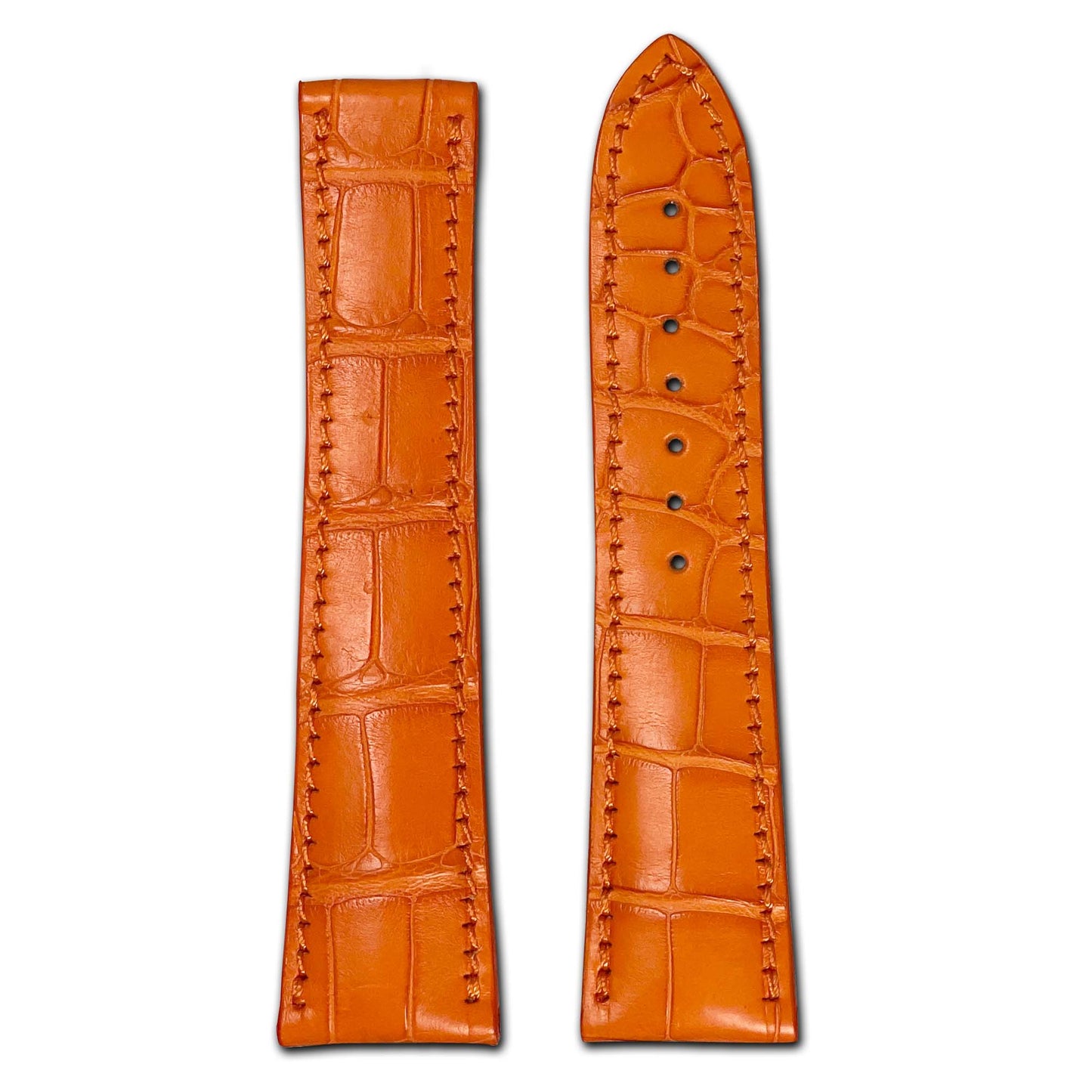 Genuine Alligator Watch Band | Master | Orange | For Omega