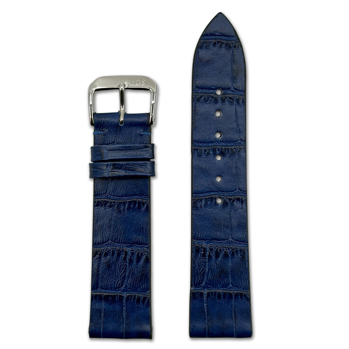 Embossed Leather Alligator Print Watch Band | Miami | Navy