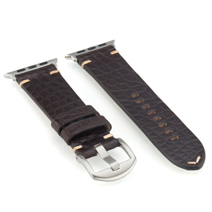 Apple Watch | Genuine Alligator Watch Band | Mocha | Flank Cut