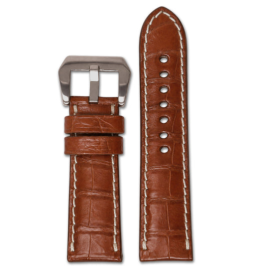 Genuine Alligator Watch Band | Modena | Cognac | For Panerai