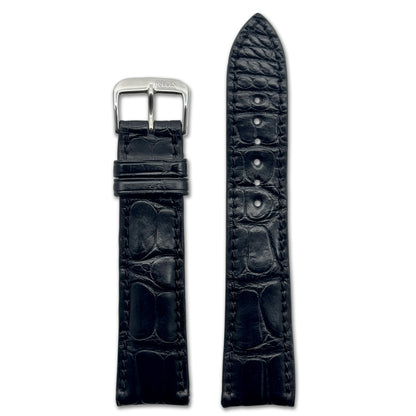 Genuine Alligator Watch Band | Monarch | Genuine Alligator Lining | Black