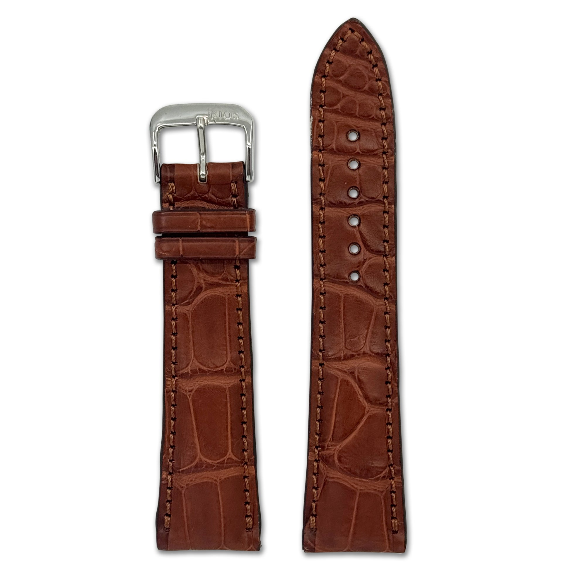 Genuine Alligator Watch Band | Monarch | Genuine Alligator Lining | Mahogany