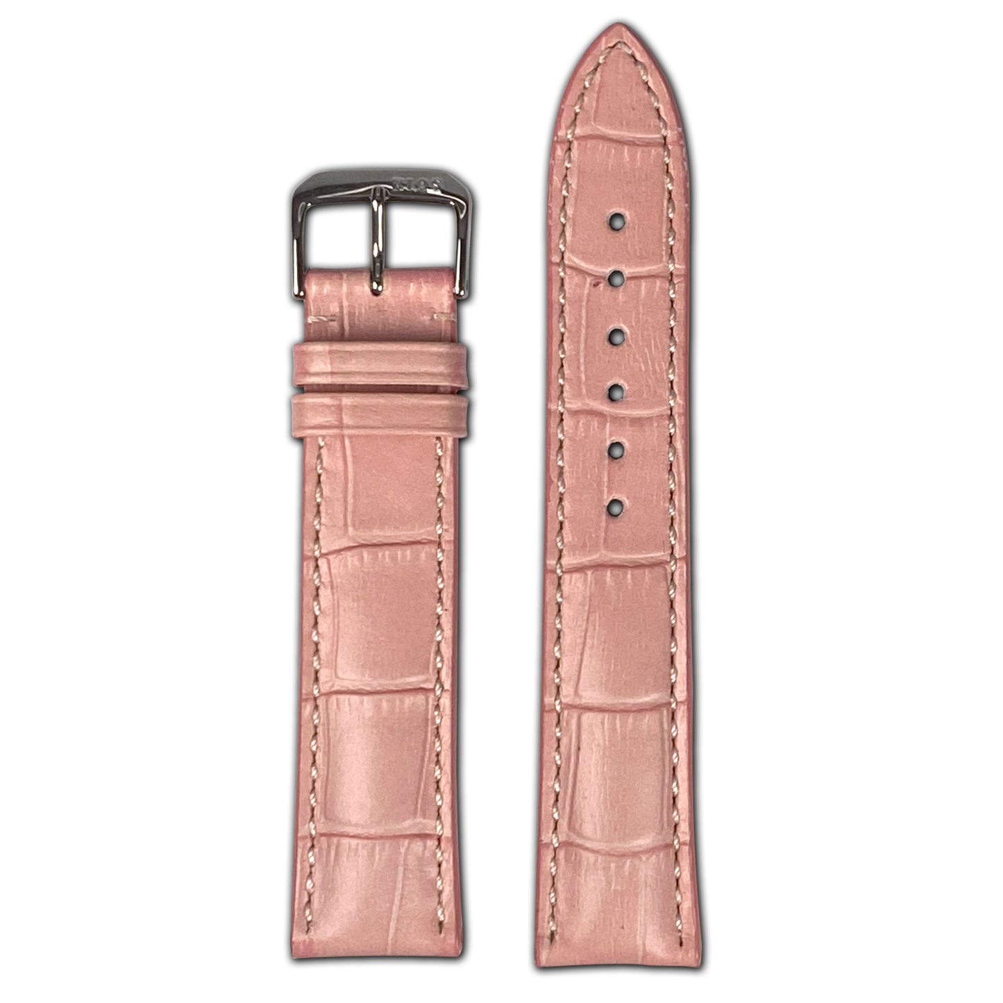 Embossed Leather Alligator Print Watch Band | New Orleans | Light Pink