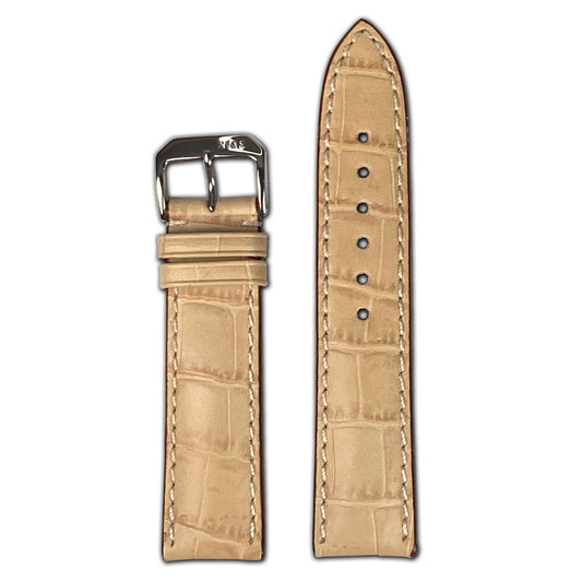 Embossed Leather Alligator Print Watch Band | New Orleans | Sand
