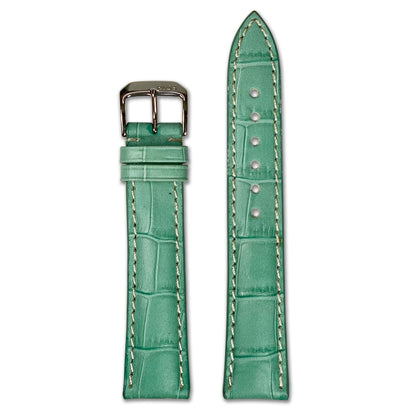 Embossed Leather Alligator Print Watch Band | New Orleans | Turquoise