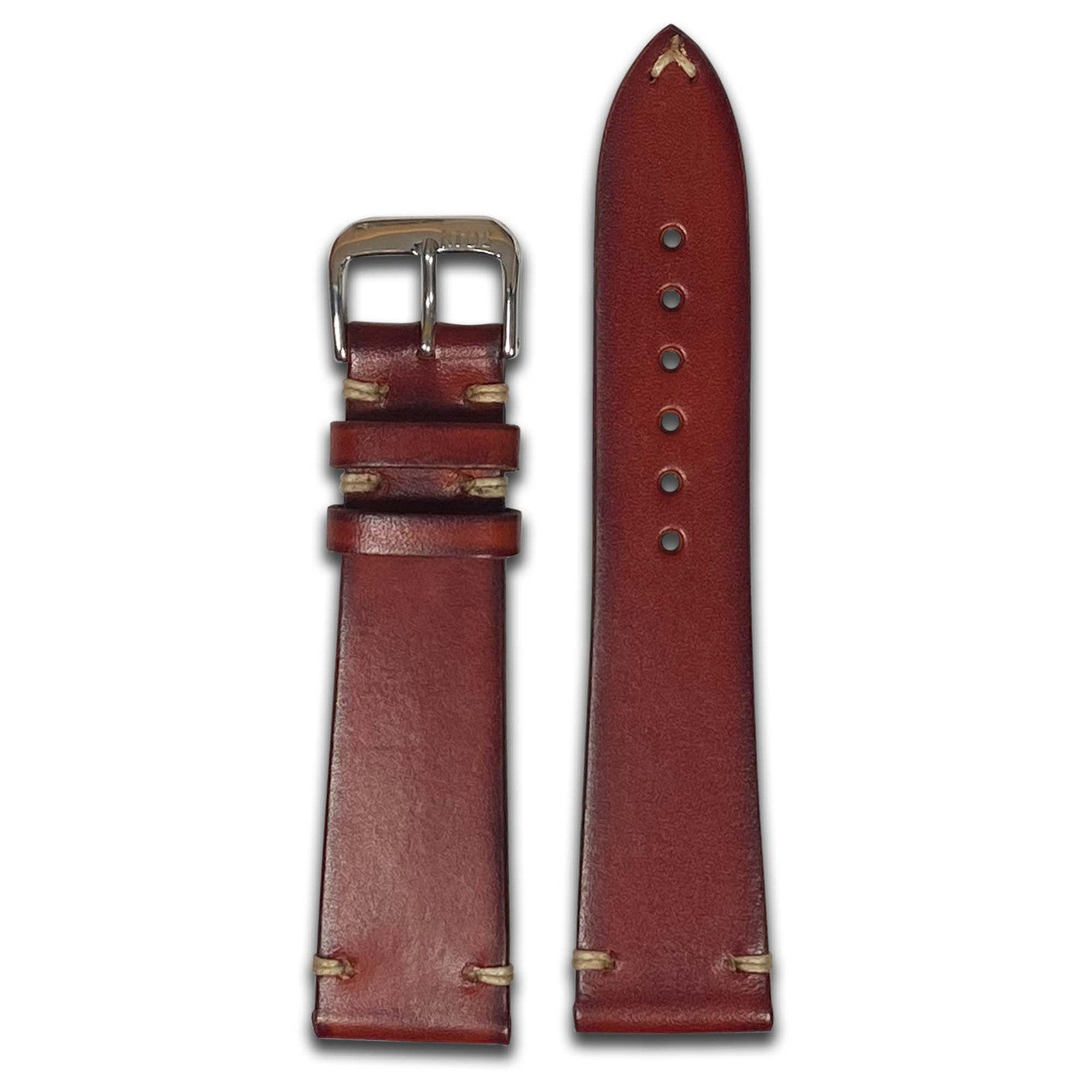 Oak Leather Watch Band | 2.7mm | Cognac | Minimal Stitch