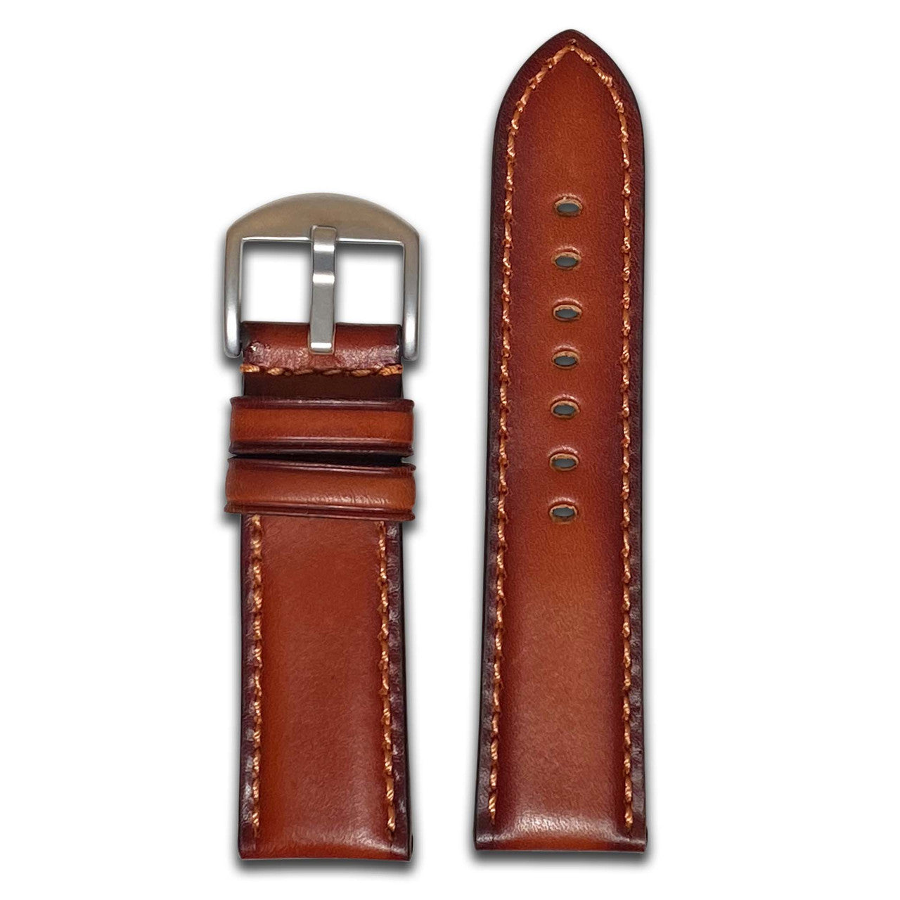 Oak Leather Watch Band | Cognac | Match Stitch